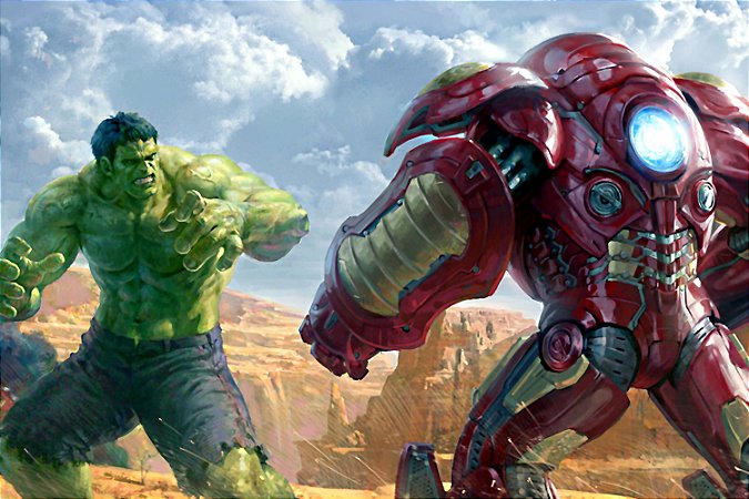 Quadro Iron Man - Hulkbuster vs Hulk