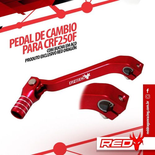 Pedal Câmbio Alumínio Red Dragon Honda Crf 250f Nacional Red