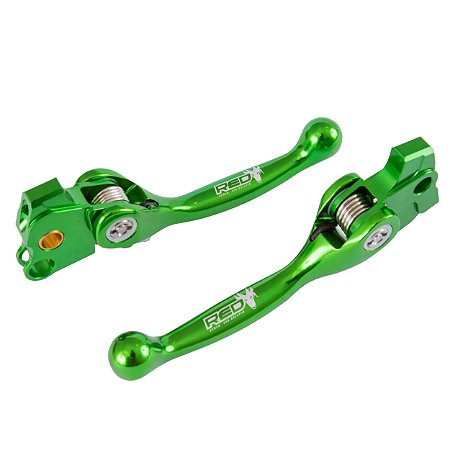 Manetes Retráteis Forjados Red Dragon Kawasaki KLX 450 Verde