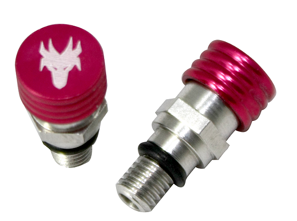 Válvula Ar Suspensão Dianteira Curta 5mm Showa/Kayaba Red Dragon Verm.