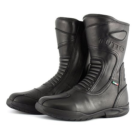 Bota Tutto Moto Evolution Cano Longo Preta 100% impermeável Tamanho 40 BR