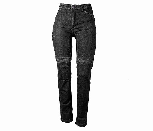 Calça Jeans Moto Feminina Hlx Penelope Confort Black Tam. 46