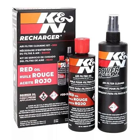 Kit Limpeza e Lubrificação Filtro Ar K&N KN Spray 99-5050 + Adesivo K&N