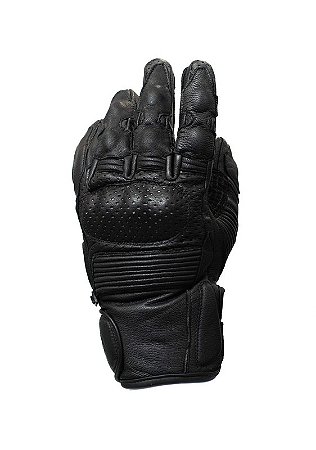 Luva HLX Em Couro Café Racer - Preta - Tamanho P