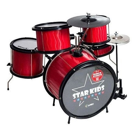 Bateria Infantil Luen Star Kids Vermelha