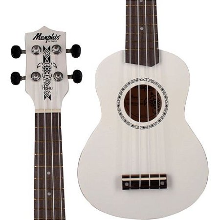 Ukulele Soprano Acustico Memphis Honu Wh Branco