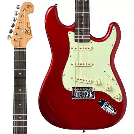 Guitarra Stratocaster Sx Sst 62 Strato Car Vermelha