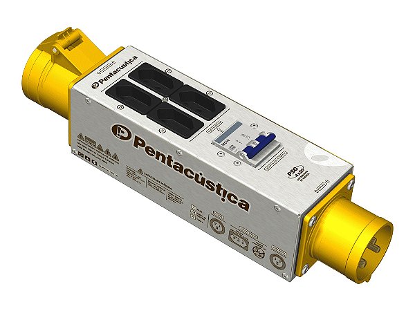 Régua de Energia Alta Potência Pentacústica Psg 4 X 20 Nbr 110 V + Plugue CEE 32A