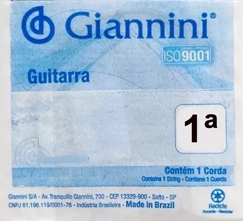 Corda 1 E (Mi) Giannini Avulsa de Guitarra 0.08 Geegst 8