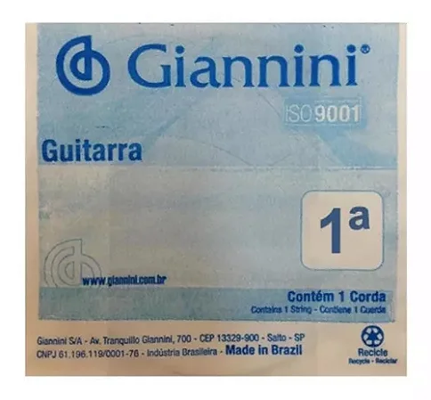 Corda 1 E (Mi) Giannini Avulsa de Guitarra 0.10 Geegst 10