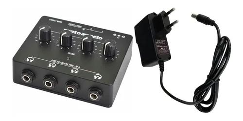 Amplificador De Fone Mod Af 4 Preto Santo Angelo