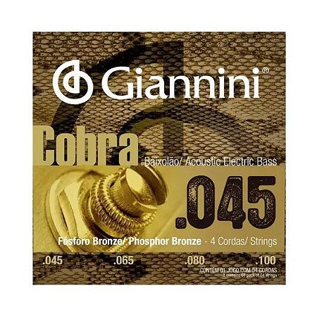 Encordoamento Baixolao Giannini 0.45 4 Cordas Bronze Fosforozo GEEBASF