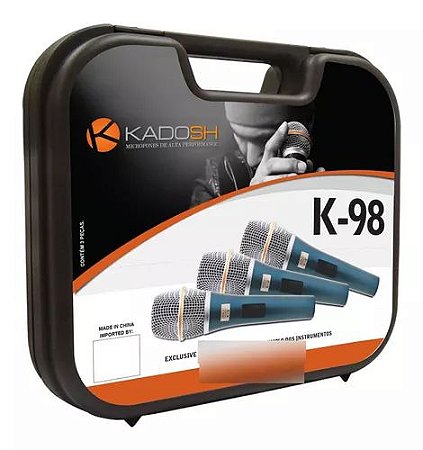 Microfone de Mão Kadosh  K 98 Kit c/ 3 Pcs