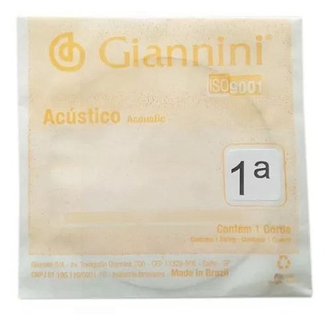 Corda 1ª E (Mi) Avulsa de Violão Aço Giannini 0.11 Gespw