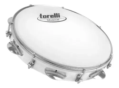 Pandeiro Torelli Injetado Pele Naylon 10' Tp 348 Branco