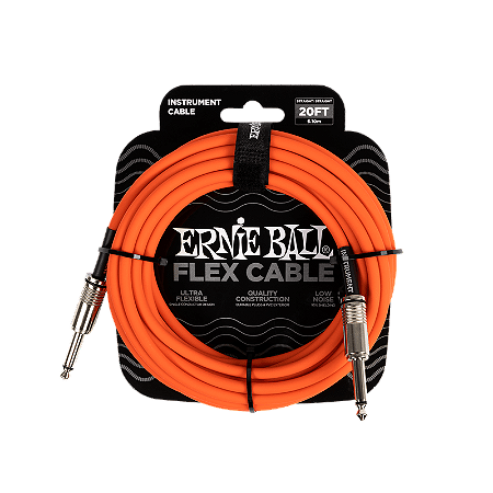Cabo Ernie Ball P10  Reto Laranja 6,09 Metros Flex P 06421