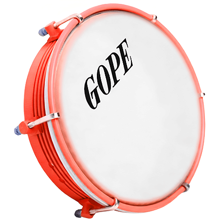 Tamborim Gope 595  6 Afinacoes Corpo Laranja Cromado 595 ALXLR CR