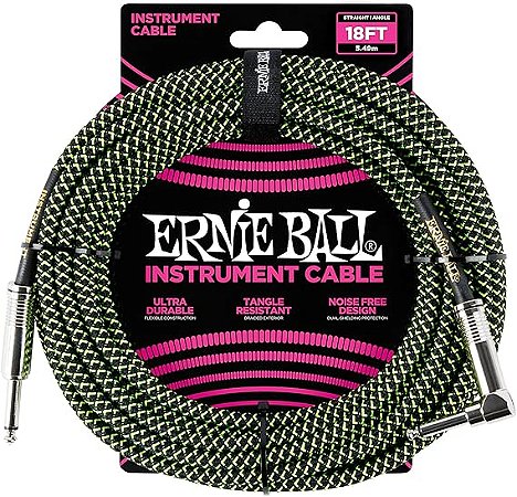Cabo Instrumento Ernie Ball Flex 18 5,49m Verde  P 06082