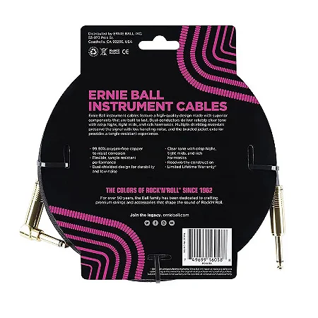 Cabo Instrumento Ernie Ball Flex 25 7,62m Preto P 06058