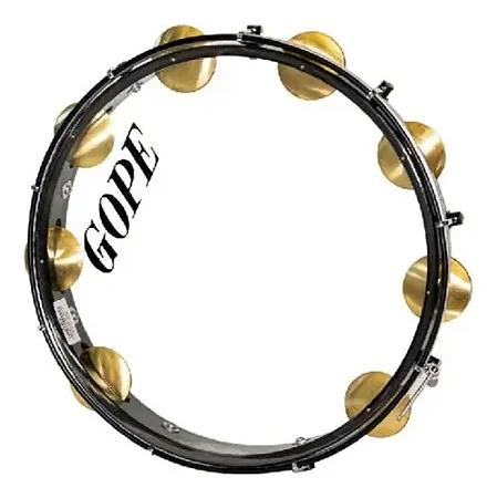 Pandeiro Gope 648 G2 13' 9 Afinações Prata Preto Pele Cristal (648G2PP)