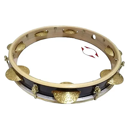 Pandeiro Contemporanea 13" MD FO Transparente Linha Leve Preto