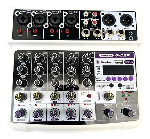 Mesa de Som Waldman 6 Canais C/ Interface Áudio St 6 DSP