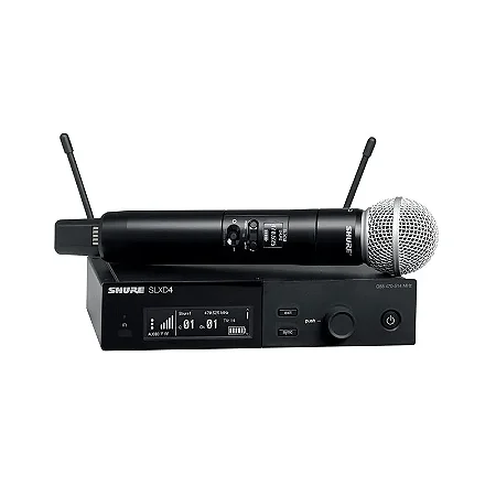 Sistema de Microfone S/ Fio com Transmissor Shure SLXD24 SM58 G58