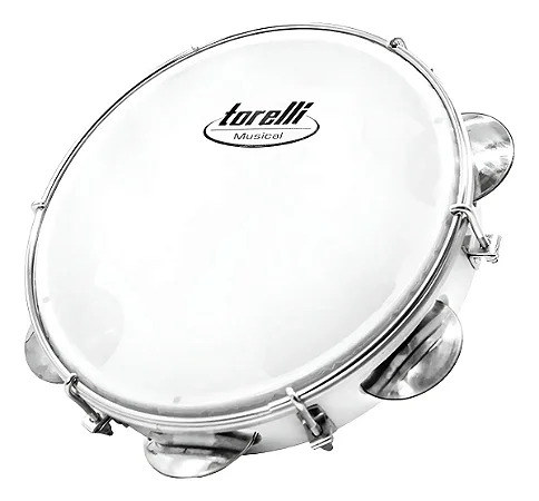 Pandeiro Torelli Injetado Branco Tp 809 BC Pele Leitosa 08'