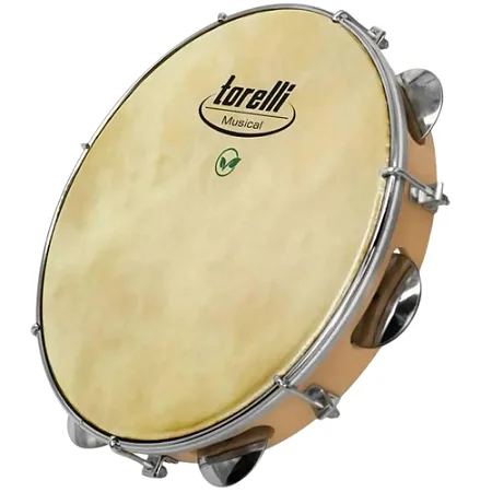 Pandeiro Torelli 10" Vegano Injetado Tp 349 Natural Pele Animal Sintetica