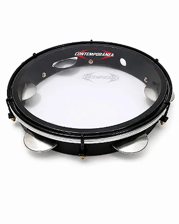 Pandeiro Contemporanea Md 10" Ny Light Transparente Tarraxa Simples Preto fosco 82LBK