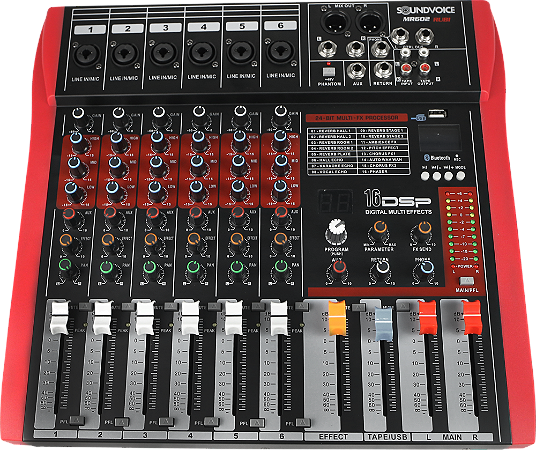 Mesa de Som Soundvoice MR 602 Rubi