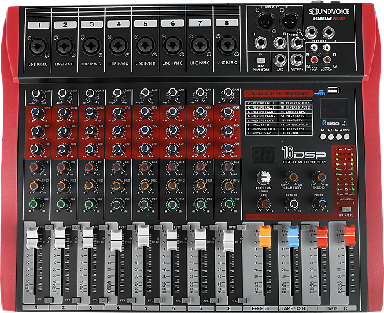 Mesa de Som Soundvoice MR 802 Rubi
