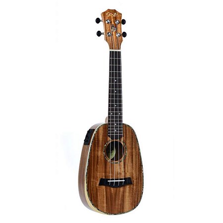 Ukulele Concert Elétrico Seizi Bora Pineapple C/ Bag Koa