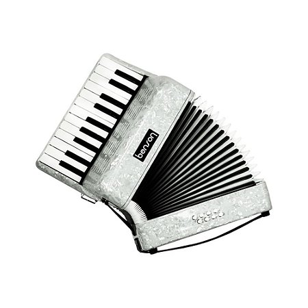 Acordeon Infantil Bac 08 Branco Perolizado 8 Baixos Benson