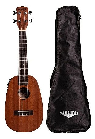 Ukulele Malibu Concert 23 S P E Abacaxi Sapele Elétrico Com Bag
