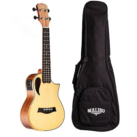 Ukulele Malibu Concert 23 SS 01 Halfcutway Eletrico Fosco C/Bag