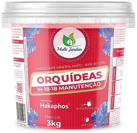 3kg Multi Orquídeas Hakaphos Fertilizante Solúvel Foliar Fertirrigação ou Hidroponia