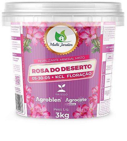 3kg Multi Rosa Do Deserto Agroblen Agrocote Fertilizante