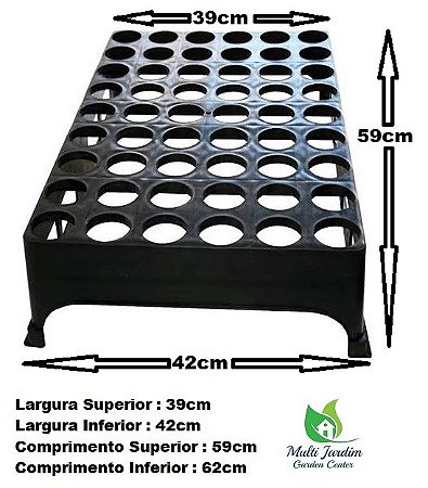 Bandeja de 54 Células para Tubetes de 190ml ou 290ml