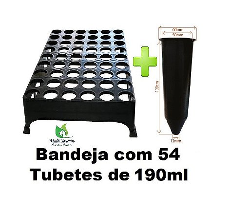 Bandeja + 54 Tubetes De 190ml Mudas Sementes Nativas Mogno