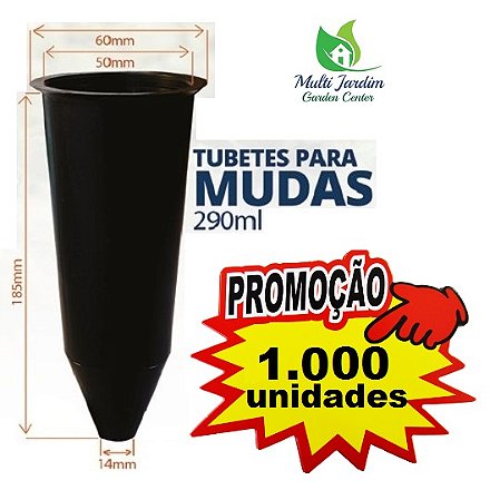 1000 Tubetes de 290ml Sementes Mudas Nativas Café Mogno Etc