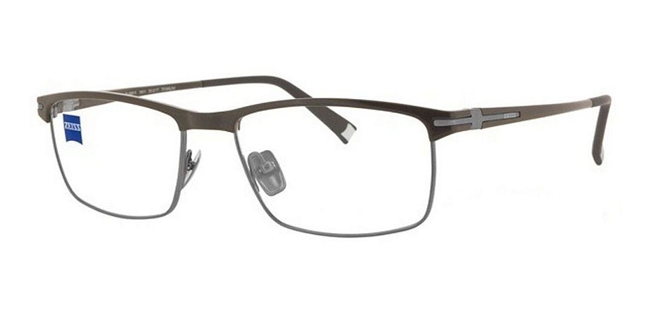 Óculos Armação Zeiss Zs-40011 F011 Marrom Masculino Titanium