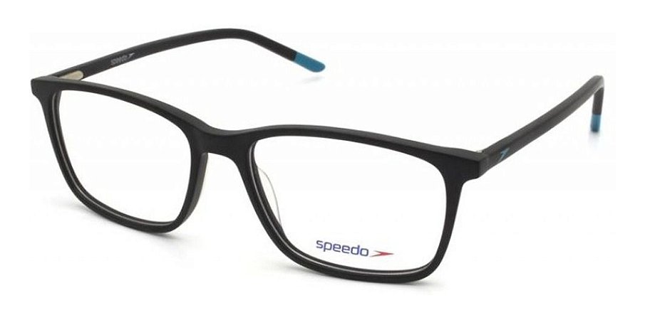 Óculos Armação Speedo Sp7025 A01 Preto Fosco Com Azul