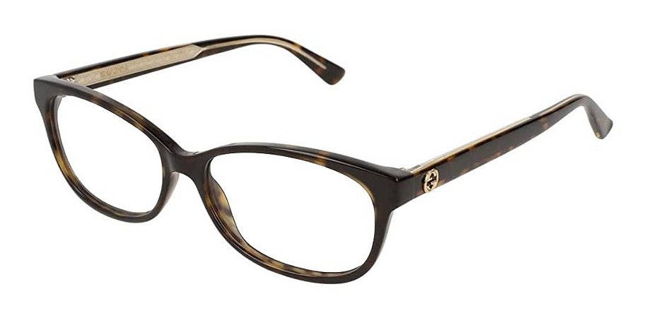 Óculos De Grau Gucci Gg0309o 002 Marrom Mesclado