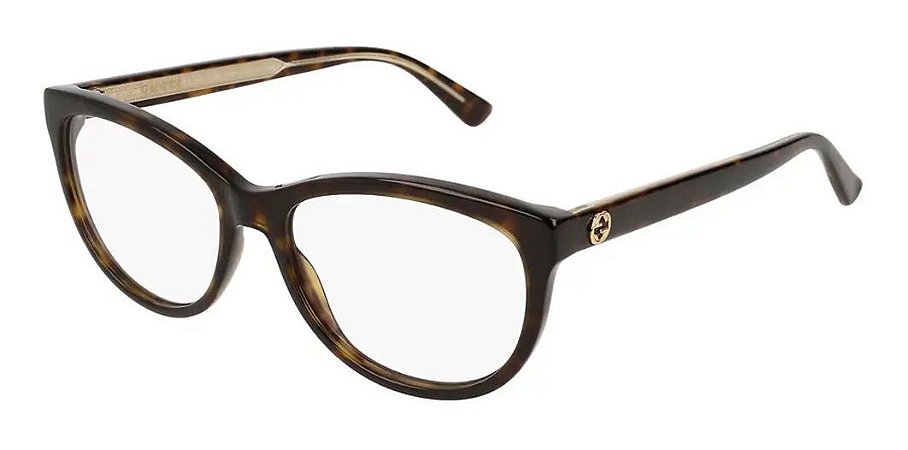 Óculos De Grau Gucci Gg0316o 002 Marrom Mesclado