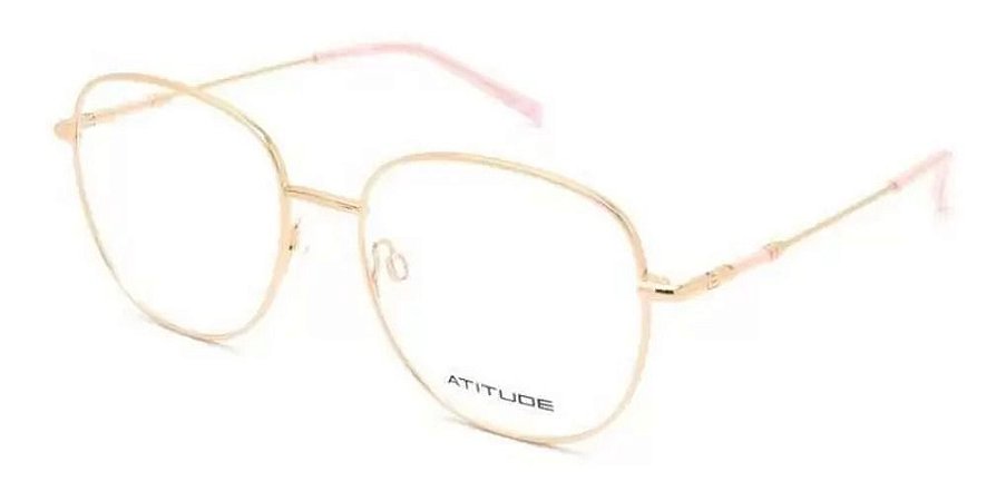 Óculos Armação Atitude At1676n 05a Feminino Dourado Rosa