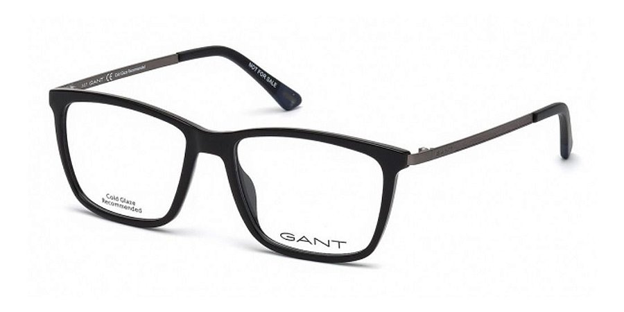Óculos Armação Gant Ga3173 001 Masculino Preto Brilho