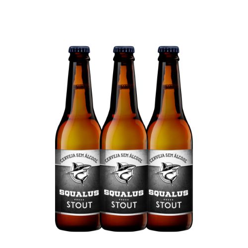 Lançamento - Cerveja Squalus Stout Sem Álcool - 3 Un. Long Neck 355ml - Argentina