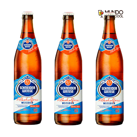 Combo de Cerveja de Trigo Sem Álcool Schneider Weisse TAP 3 Alkoholfrei - 3 UN Long Neck 500 ml - Alemanha