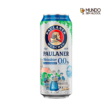 Cerveja Sem Álcool Paulaner Weissbier Alkoholfrei - Lata 500 ml - Alemanha